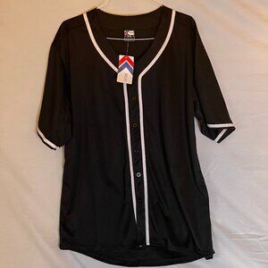 MOLPE - JERSEY - Black & White Trim Blank Button Front - Mens 3XL XXXL